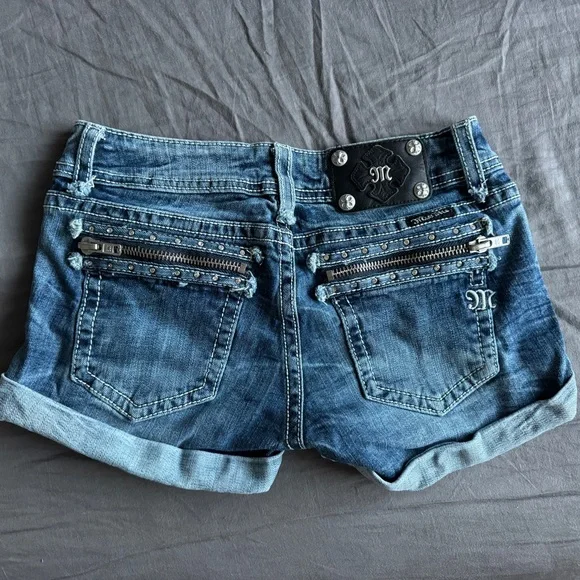 Miss Me Short Shorts with Embellishments & Zippers - Picture 4 of 4
